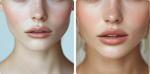 Woman Lips - Before and After