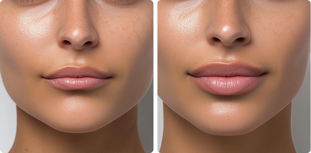 Woman Lips - Before and After