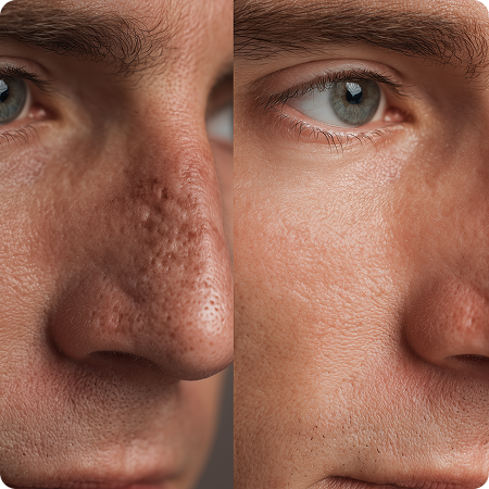 Man Face - Before and After using Lifecell Peel