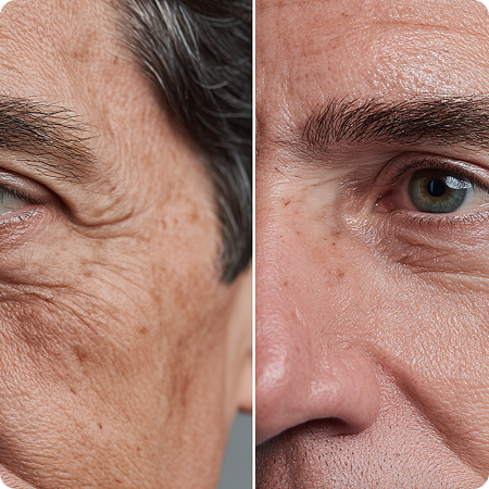 Man Face - Before and After using Lifecell Peel