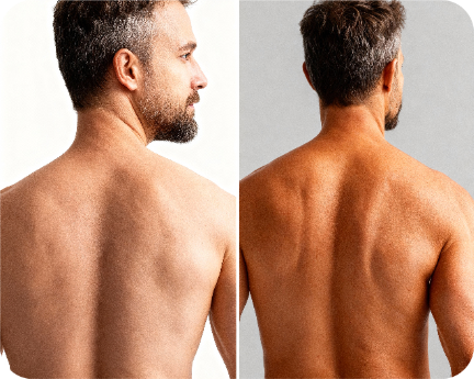 Man Skin - Before and After Using the Lifecell Glow