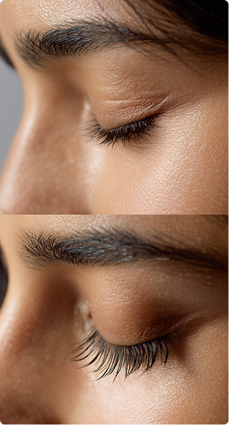 Woman Lashes - Before and After