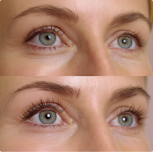 Woman Lashes - Before and After