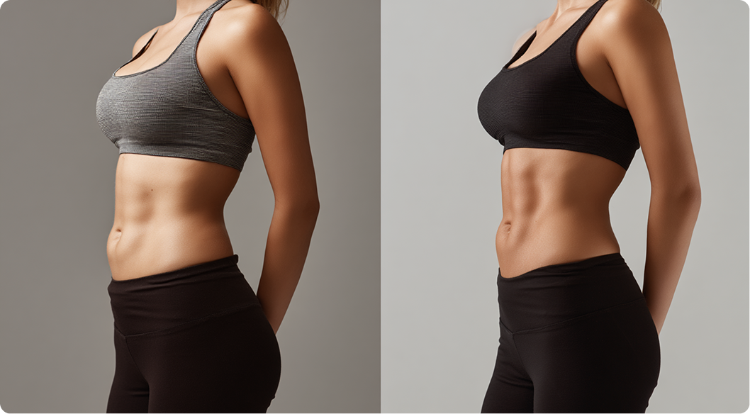 Woman Skin - Before and After Using the Lifecell Glow