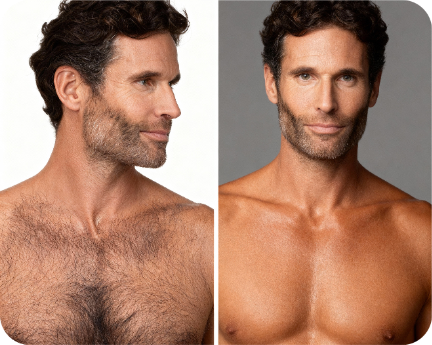 Man Skin - Before and After Using the Lifecell Glow