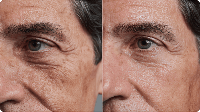 Man Undereye - Before and After